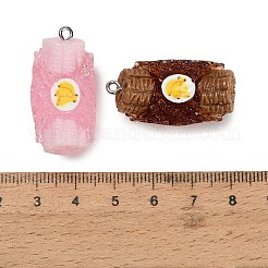 不透明樹脂模造食品ペンダント  ローストバナナの魅力  プラチナ鉄ループ付き  ミックスカラー  33.5x17x15.5mm  穴：1.8mm&nbsp;RE-CBAF169-02