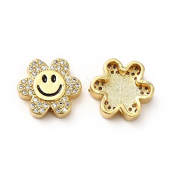 Rack Plating Brass Cubic Zirconia Beads&nbsp;KK-M232-01G-A
