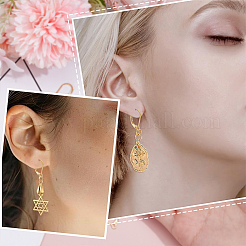 304ステンレススチールフレンチフックピアス金具80個  24KGP本金メッキ  16.5x10x2mm  ピン：1mm&nbsp;STAS-ME0001-25G