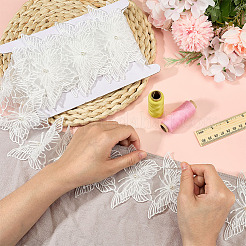 3 Yards Organza with Plastic Pearl Embroidery Lace Trim&nbsp;OCOR-MA0001-69