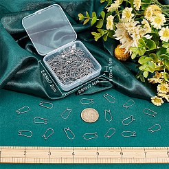 304ステンレススチールフープピアス金具100個  腎臓耳ワイヤー  ステンレス鋼色  20ゲージ  20x10.5mm  ピン：0.8mm&nbsp;STAS-CN0001-48B