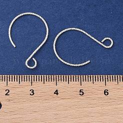 925スターリングシルバーピアスフック  ループ付きバルーンイヤーワイヤー  銀  24x16x0.5mm  穴：3mm  ピン：0.5mm&nbsp;STER-NH0009-01B