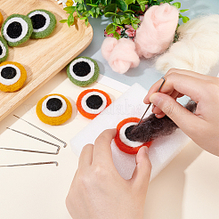 12 個 3 色ウール フェルト クラフト カエルの目  人形のヘアアクセサリー作り用品  フラットラウンド  ミックスカラー  41~43x14~17mm  4個/カラー&nbsp;DIY-FG0004-14
