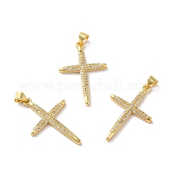 Rack Plating Brass Micro Pave Cubic Zirconia Pendants&nbsp;KK-A160-17G
