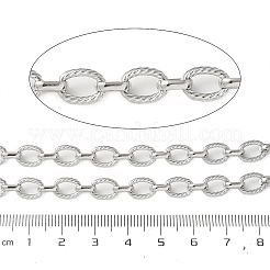 304ステンレススチールリンクチェーン  溶接されていない  スプールで  ステンレス鋼色  9.5x6x1.5mm  約5m /ロール&nbsp;CHS-Z004-12P