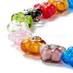 手作りランプワークビーズ連売り  バンピー  花  ミックスカラー  13.5~14x14.5~15x7~8mm  穴：1.4mm  約28個/連  14.57インチ（37cm）&nbsp;LAMP-D015-08I