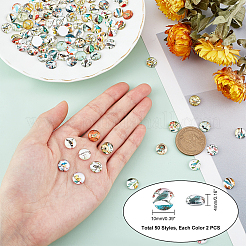 100Pcs Glass Cabochons&nbsp;GLAA-PH0001-16C