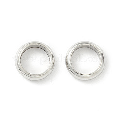 変色しない201ステンレススチールスペーサービーズ  フラットラウンド  ステンレス鋼色  7x3mm  穴：5mm&nbsp;STAS-M294-03P-03