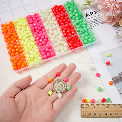 600個6色プラスチックビーズ  ラウンド  ミックスカラー  7.5mm  穴：2mm  100個/カラー&nbsp;KY-FG0001-20A