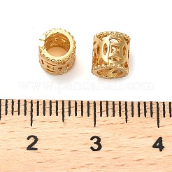 真鍮製チューブビーズ  18KGP本金メッキ  6x6mm  穴：4mm&nbsp;KK-D093-10G