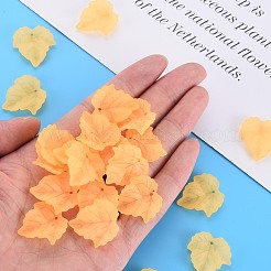 秋のテーマ透明なつや消しアクリルパーツ  カエデの葉  砂茶色  24x22.5x3mm  穴：1mm  約962個/500g&nbsp;PAF002Y-9