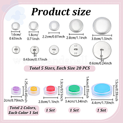 アルミ＆鉄シャンクボタン  プラスチック製の布ボタンメーカーキット  ミックスカラー  16mm&nbsp;BUTT-PH0001-78
