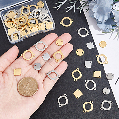 80Pcs 8 Styles 201 Stainless Steel Connector Charms&nbsp;STAS-UN0041-01