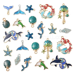24Pcs 12 Styles Alloy Enamel Pendants&nbsp;FIND-FS0004-19