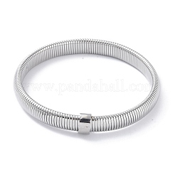 変色しない304ステンレススチールのバングル  ステンレス鋼色  3/8インチ（0.95cm）  内径：2-1/4インチ（5.7cm）&nbsp;BJEW-G700-02P