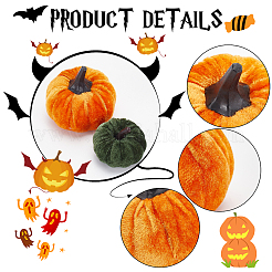 9Pcs 6 Styles Flannel Simulation Plastic Foam Artificial Pumpkin Thanksgiving Party Decorations&nbsp;AJEW-CA0001-92