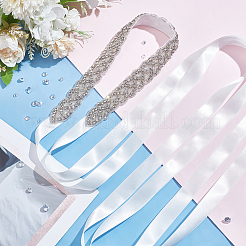 Rhinestone Flower Bridal Belt for Wedding Dress&nbsp;AJEW-WH0515-23B