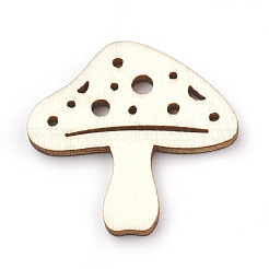 ウッドカボション  レーザーカットウッドシェイプ  混合形状  パパイヤホイップ  29~31x12~30x2.5mm&nbsp;WOOD-S040-73
