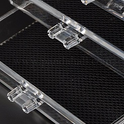 3プラスチックジュエリー収納ボックスコンパートメント  長方形  透明  140x245x110mm&nbsp;OBOX-O002-05