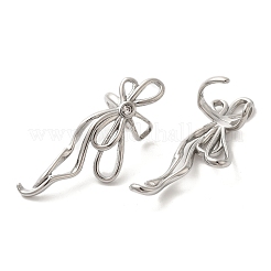 304 Stainless Steel Bowknot Cuff Earrings&nbsp;EJEW-C113-02P