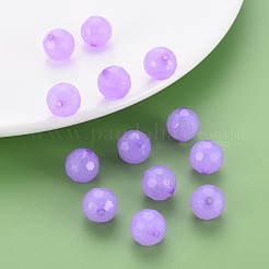 模造ゼリーアクリルビーズ  多面カット  ラウンド  暗い蘭  12x11.5mm  穴：1.8mm  約560個/500g&nbsp;MACR-S373-97B-E04