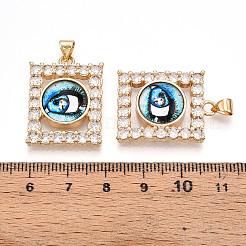 Brass Micro Pave Clear Cubic Zirconia Pendants for Women&nbsp;KK-T070-91A-07