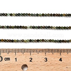天然石アフリカンジェイドビーズ連売り  多面カットラウンド  2mm  穴：0.5mm  約228~229個/連  15.08~15.20''（38.3~38.6センチメートル）&nbsp;G-RM2025-33-2mm