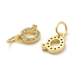 Brass Micro Pave Cubic Zirconia Pendants&nbsp;KK-M273-02G-Q