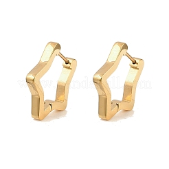 3304ステンレススチール製スターフープピアス  手動研磨  イオンプレーティング（ip）  18KGP本金メッキ  20.5x21x3mm&nbsp;EJEW-P324-02G