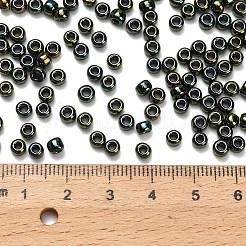 トーホー 6/0ラウンドビーズ  日本製シードビーズ  （507)つの緑のアイリスより高いメタリック  4mm  穴：1.5mm  約840個/50g&nbsp;SEED-XTR06-0507