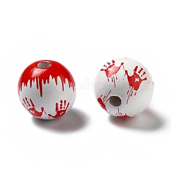 Halloween Spray Painted Wood Beads&nbsp;WOOD-C002-08