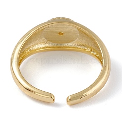 Brass Clear Cubic Zirconia Cuff Rings&nbsp;RJEW-B034-16G