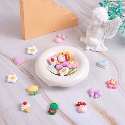 22 個 11 スタイルの不透明なかわいい樹脂カボション  ハート＆うさぎ＆アイスクリーム＆お花＆あひる＆きのこ  ミックスカラー  2個/スタイル&nbsp;JX229A