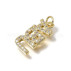 Brass Micro Pave Clear Cubic Zirconia Pendants&nbsp;KK-C262-48G