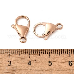 イオンプレーティング（IP）304ステンレススチールカニカン  オウムトリガークラスプ  ローズゴールド  10x6x3mm  穴：1.2mm&nbsp;STAS-AB10-RG