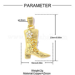 Brass Micro Pave Clear Cubic Zirconia Pendants&nbsp;CU-OY001-08G