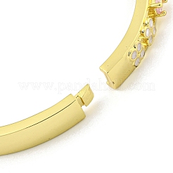 Brass Enamel Hollow Hinged Bangles&nbsp;BJEW-Z062-23G