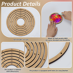 ガラス用MDFボードテンプレートキット（6スタイル、6個）  リング  76~203x6mm  穴：3mm  1個/スタイル&nbsp;DIY-WH0308-698B