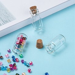 ガラスボトルビーズ瓶保存容器  コルク栓付き  ウィッシングボトル  透明  1.3x2.7cm  ボトルネック：直径0.9cm  容量：3.5ml（0.12液量オンス）&nbsp;CON-Q017