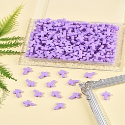 200個の不透明なアクリルビーズ  クロス  ライラック  16x12x4.5mm&nbsp;SACR-FS0001-39F
