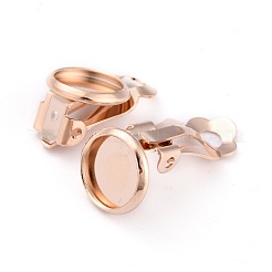 304 Stainless Steel Clip-on Earring Setting&nbsp;STAS-L244-50C-RG