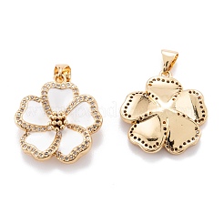 Real 18K Gold Plated Brass Micro Pave Clear Cubic Zirconia Beads Pendants&nbsp;ZIRC-M114-32G-C