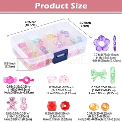 129Pcs Transparent Acrylic Beads&nbsp;MACR-YW0003-11