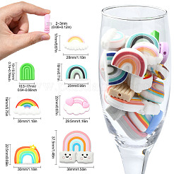 20Pcs 20 Styles Rainbow Food Grade Eco-Friendly Silicone Focal Beads&nbsp;SIL-CJ0001-78