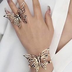 Hollow Butterfly Alloy Cuff Bangle & Cuff Rings Sets&nbsp;FS-WGDEE03-01