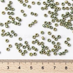 MIYUKIラウンドロカイユビーズ  日本製シードビーズ  8/0  （rr2033)マットオペークライトオリーブツヤ  8/0  3mm  穴：1mm  約19000~20500個/ポンド&nbsp;SEED-G008-RR2033
