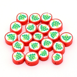 Handmade Polymer Clay Christmas Theme Beads&nbsp;CLAY-CJC0005-03B