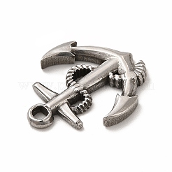 変色しない304ステンレススチールペンダント  アンカー  ステンレス鋼色  21.5x18x2.5mm  穴：2mm&nbsp;STAS-P322-13P