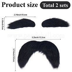 Plush Cloth Simulated 2Pcs Beard & 2 Pairs Eyebrow&nbsp;AJEW-GF0012-33