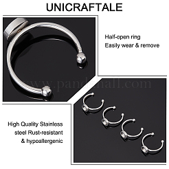 DIY Half Round Blank Dome Ring Making Kit&nbsp;DIY-UN0004-02